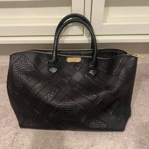 Burberry Black Textured Satchel